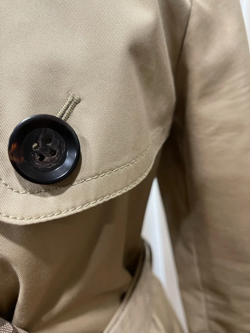 Coach Khaki Trench Coat with Signature Monogram Trim - Picture 5 of 14